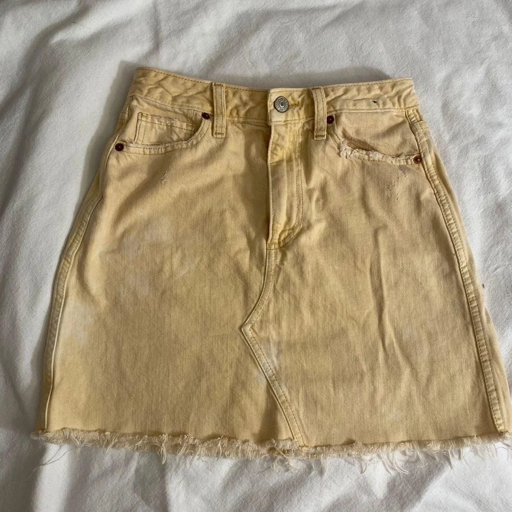 Abercrombie & Fitch Yellow Denim Mini Skirt